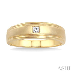 1/20 Ctw Princess Cut Diamond Men's Ring in 14K Yellow Gold 1/20 Ctw Princess Cut Diamond Men's Ring in 14K Yellow Gold