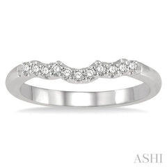 1/6 Ctw Waves Center Round Cut Diamond Wedding Band in 14K White Gold 1/6 Ctw Waves Center Round Cut Diamond Wedding Band in 14K White Gold
