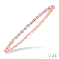 3/8 ctw Marquise & Round Mount Stackable Diamond Bangle in 14K Rose Gold 3/8 ctw Marquise & Round Mount Stackable Diamond Bangle in 14K Rose Gold