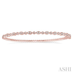 3/8 ctw Marquise & Round Mount Stackable Diamond Bangle in 14K Rose Gold 3/8 ctw Marquise & Round Mount Stackable Diamond Bangle in 14K Rose Gold