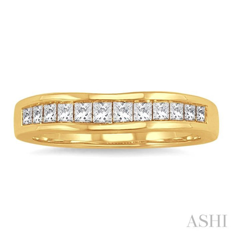 1/2 ctw Princess Cut Diamond Matching Wedding Band in 14K Yellow Gold 1/2 ctw Princess Cut Diamond Matching Wedding Band in 14K Yellow Gold
