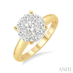 1/2 ctw Lovebright Round Cut Diamond Ring in 14K Yellow and White Gold 1/2 ctw Lovebright Round Cut Diamond Ring in 14K Yellow and White Gold