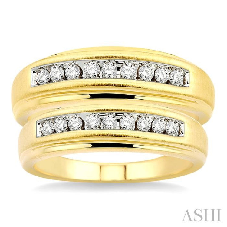 1/3 ctw Round Cut Diamond Duos Ring Set in 10K Yellow Gold 1/3 ctw Round Cut Diamond Duos Ring Set in 10K Yellow Gold
