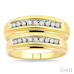 1/3 ctw Round Cut Diamond Duos Ring Set in 10K Yellow Gold 1/3 ctw Round Cut Diamond Duos Ring Set in 10K Yellow Gold
