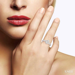 1 Ctw Cross Over Shank Round Cut Diamond 2Stone Ring in 14K White Gold 1 Ctw Cross Over Shank Round Cut Diamond 2Stone Ring in 14K White Gold