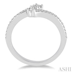 1/4 ctw Cross Over Shank Round Cut Diamond 2Stone Ring in 14K White Gold 1/4 ctw Cross Over Shank Round Cut Diamond 2Stone Ring in 14K White Gold