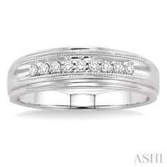 1/8 Ctw Round Cut Diamond Men's Ring in 14K White Gold 1/8 Ctw Round Cut Diamond Men's Ring in 14K White Gold