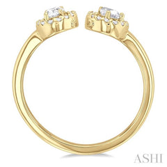 3/8 ctw Toi Et Moi Pear, Oval and Round Cut Diamond Open Fashion Ring in 14K Yellow Gold 3/8 ctw Toi Et Moi Pear, Oval and Round Cut Diamond Open Fashion Ring in 14K Yellow Gold