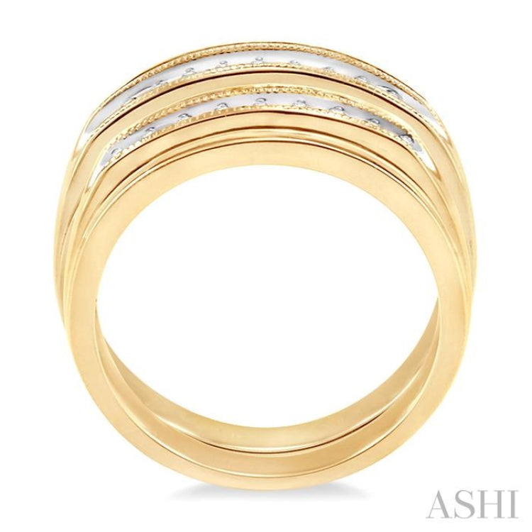 1/4 ctw Round Cut Diamond Duos Ring Set in 14K Yellow Gold 1/4 ctw Round Cut Diamond Duos Ring Set in 14K Yellow Gold