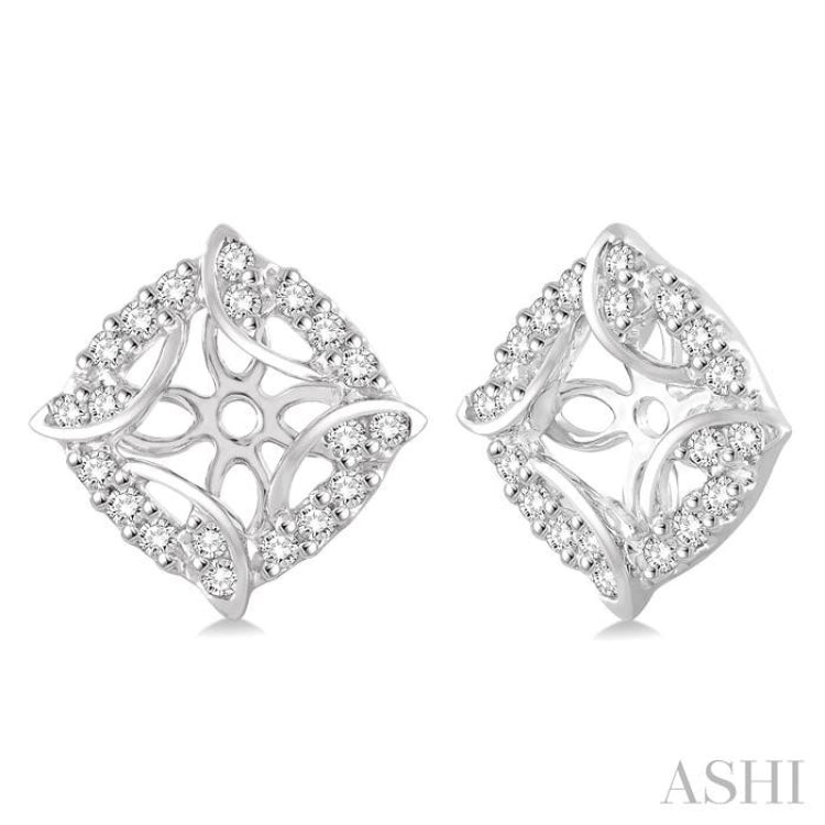 1/4 ctw Round Cut Diamond Jacket Earrings in 14K White Gold 1/4 ctw Round Cut Diamond Jacket Earrings in 14K White Gold