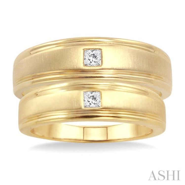 1/6 ctw Princess Cut Diamond Duos Ring Set in 14K Yellow Gold 1/6 ctw Princess Cut Diamond Duos Ring Set in 14K Yellow Gold