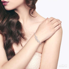1/20 Ctw Love Scribed Round Cut Diamond Lariat Bracelet in Sterling Silver 1/20 Ctw Love Scribed Round Cut Diamond Lariat Bracelet in Sterling Silver