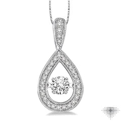 1/3 Ctw Diamond Emotion Pendant in 14K White Gold with Chain 1/3 Ctw Diamond Emotion Pendant in 14K White Gold with Chain