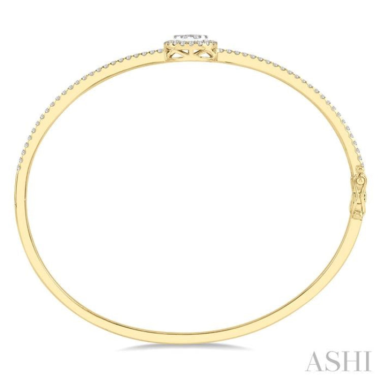 1 Ctw Round Shape Lovebright Round Cut Diamond Stackable Bangle in 14K Yellow and White Gold 1 Ctw Round Shape Lovebright Round Cut Diamond Stackable Bangle in 14K Yellow and White Gold