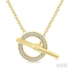 1/10 Ctw Circle Toggle Single Cut Diamond Petite Fashion Necklace in 10K Yellow Gold 1/10 Ctw Circle Toggle Single Cut Diamond Petite Fashion Necklace in 10K Yellow Gold