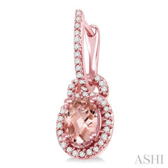 7x5 MM Oval Cut Morganite and 1/3 ctw Round Cut Diamond Earrings in 14K Rose Gold 7x5 MM Oval Cut Morganite and 1/3 ctw Round Cut Diamond Earrings in 14K Rose Gold