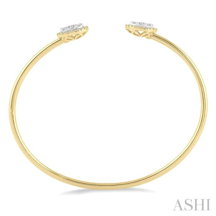 5/8 ctw Oval Shape Lovebright Open Cuff Diamond Bangle in 14K Yellow and White Gold 5/8 ctw Oval Shape Lovebright Open Cuff Diamond Bangle in 14K Yellow and White Gold