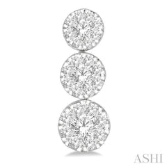 1 Ctw Hanging Triple Mount Lovebright Round Cut Diamond Earring in 14K White Gold 1 Ctw Hanging Triple Mount Lovebright Round Cut Diamond Earring in 14K White Gold