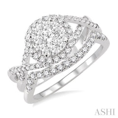 7/8 ctw Diamond Wedding Set with 3/4 ctw Lovebright Round Cut Engagement Ring and 1/5 ctw Wedding Band in 14K White Gold 7/8 ctw Diamond Wedding Set with 3/4 ctw Lovebright Round Cut Engagement Ring and 1/5 ctw Wedding Band in 14K White Gold