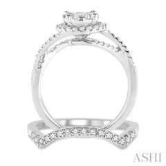 7/8 ctw Diamond Wedding Set with 3/4 ctw Lovebright Round Cut Engagement Ring and 1/5 ctw Wedding Band in 14K White Gold 7/8 ctw Diamond Wedding Set with 3/4 ctw Lovebright Round Cut Engagement Ring and 1/5 ctw Wedding Band in 14K White Gold