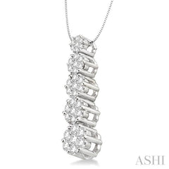 1 Ctw Journey Diamond Pendant in 14K White Gold with Chain 1 Ctw Journey Diamond Pendant in 14K White Gold with Chain