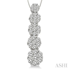 1 Ctw Journey Diamond Pendant in 14K White Gold with Chain 1 Ctw Journey Diamond Pendant in 14K White Gold with Chain
