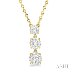 1/3 Ctw Round Cut Lovebright Diamond Layered Pendant in 14K Yellow Gold 1/3 Ctw Round Cut Lovebright Diamond Layered Pendant in 14K Yellow Gold
