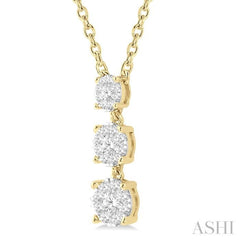 1/3 Ctw Round Cut Lovebright Diamond Layered Pendant in 14K Yellow Gold 1/3 Ctw Round Cut Lovebright Diamond Layered Pendant in 14K Yellow Gold