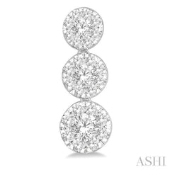 1/2 Ctw Hanging Triple Mount Lovebright Round Cut Diamond Earring in 14K White Gold 1/2 Ctw Hanging Triple Mount Lovebright Round Cut Diamond Earring in 14K White Gold