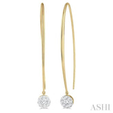 1/2 Ctw Round Dangler Lovebright Diamond Earrings in 14K Yellow and White Gold