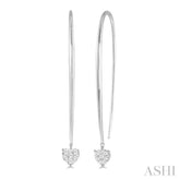 1/3 Ctw Heart Shape Lovebright Round Cut Diamond Earrings in 14K White Gold