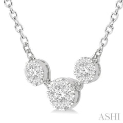 1/3 Ctw 3-Stone Lovebright Round Cut Diamond Necklace in 14K White Gold 1/3 Ctw 3-Stone Lovebright Round Cut Diamond Necklace in 14K White Gold