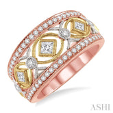 5/8 ctw Diamond Fashion Ring in 14K Tri Color Gold