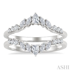 1/2 Ctw Chevron Pear, Marquise and Round Cut Diamond Insert Ring in 14K White Gold 1/2 Ctw Chevron Pear, Marquise and Round Cut Diamond Insert Ring in 14K White Gold