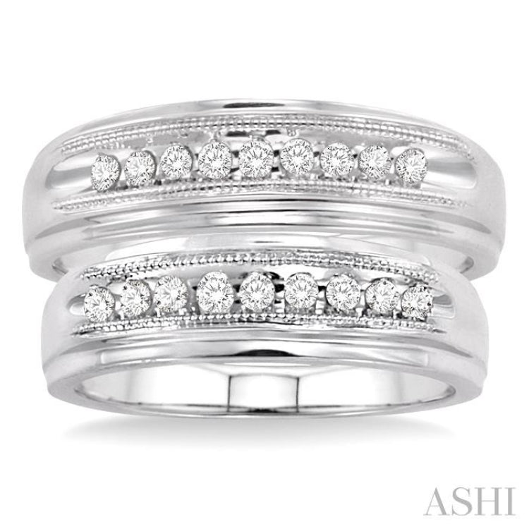1/4 ctw Round Cut Diamond Duos Ring Set in 14K White Gold 1/4 ctw Round Cut Diamond Duos Ring Set in 14K White Gold