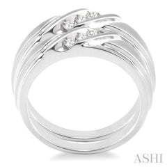 1/4 ctw Round Cut Diamond Duo Set in 10K White Gold 1/4 ctw Round Cut Diamond Duo Set in 10K White Gold