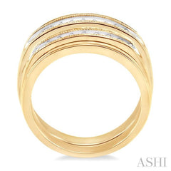 1/4 ctw Round Cut Diamond Duos Ring Set in 10K Yellow Gold 1/4 ctw Round Cut Diamond Duos Ring Set in 10K Yellow Gold
