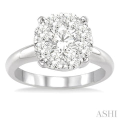 1 1/2 Ctw Lovebright Round Cut Diamond Ring in 14K White Gold 1 1/2 Ctw Lovebright Round Cut Diamond Ring in 14K White Gold