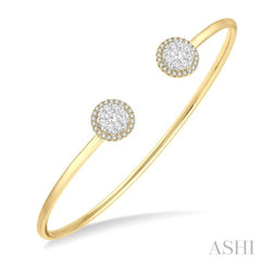 5/8 ctw Lovebright Round Open Cuff Diamond Bangle in 14K Yellow and White Gold 5/8 ctw Lovebright Round Open Cuff Diamond Bangle in 14K Yellow and White Gold