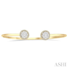 5/8 ctw Lovebright Round Open Cuff Diamond Bangle in 14K Yellow and White Gold 5/8 ctw Lovebright Round Open Cuff Diamond Bangle in 14K Yellow and White Gold