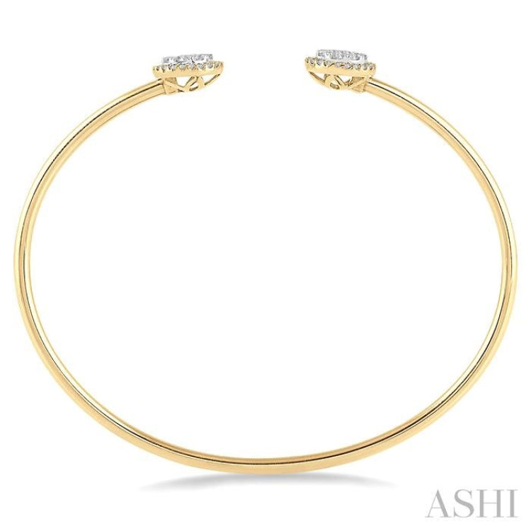5/8 ctw Lovebright Round Open Cuff Diamond Bangle in 14K Yellow and White Gold 5/8 ctw Lovebright Round Open Cuff Diamond Bangle in 14K Yellow and White Gold