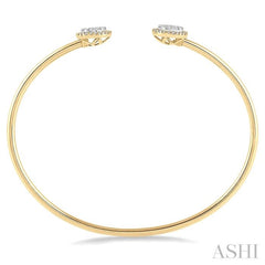 5/8 ctw Lovebright Round Open Cuff Diamond Bangle in 14K Yellow and White Gold 5/8 ctw Lovebright Round Open Cuff Diamond Bangle in 14K Yellow and White Gold