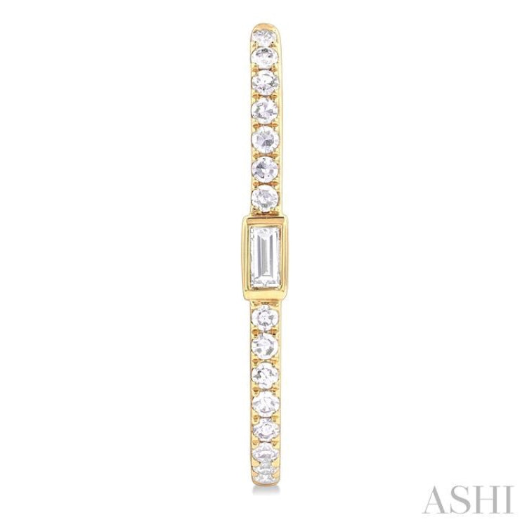 3/8 Ctw Rectangular Shape Baguette and Round Cut Diamond Fashion Hoop Earrings in 14K Yellow Gold 3/8 Ctw Rectangular Shape Baguette and Round Cut Diamond Fashion Hoop Earrings in 14K Yellow Gold