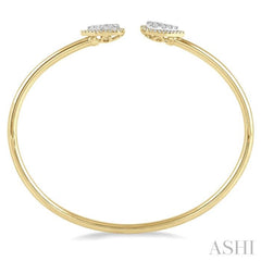 5/8 ctw Pear Shape Lovebright Open Cuff Diamond Bangle in 14K Yellow and White Gold 5/8 ctw Pear Shape Lovebright Open Cuff Diamond Bangle in 14K Yellow and White Gold