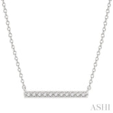 1/8 Ctw Single Cut diamond Petite Bar Necklace in 10K White Gold