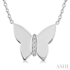 1/20 Ctw Butterfly Single Cut Diamond Fashion Pendant With Chain in Sterling Silver 1/20 Ctw Butterfly Single Cut Diamond Fashion Pendant With Chain in Sterling Silver
