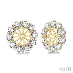 1 ctw Round Cut Diamond Earring Jacket in 14K Yellow Gold 1 ctw Round Cut Diamond Earring Jacket in 14K Yellow Gold