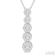 5/8 Ctw Five Mount Lovebright Round Cut Diamond Pendant With Chain in 14K White Gold 5/8 Ctw Five Mount Lovebright Round Cut Diamond Pendant With Chain in 14K White Gold