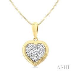 1/3 Ctw Lovebright Heart Round Cut Diamond Fashion Pendant With Chain in 14K Yellow and White Gold 1/3 Ctw Lovebright Heart Round Cut Diamond Fashion Pendant With Chain in 14K Yellow and White Gold