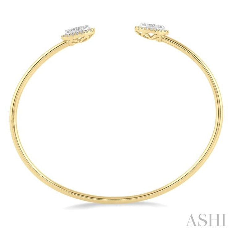 5/8 ctw Oval Shape Lovebright Open Cuff Diamond Bangle in 14K Yellow and White Gold 5/8 ctw Oval Shape Lovebright Open Cuff Diamond Bangle in 14K Yellow and White Gold